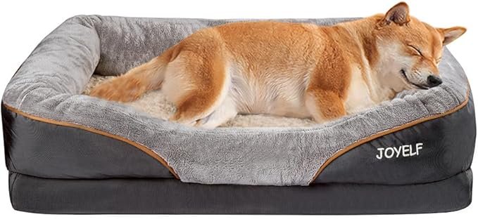 Lit orthopédique chien – couchage mémoire de forme avec housse lavable et jouet intégré pour un confort complet au quotidien