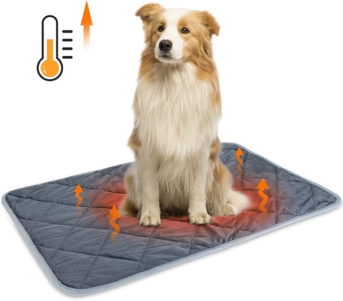 coussin chauffant chien auto-chauffant sans électricité – tapis polaire lavable pour chien frileux ou âgé, idéal en hiver à la maison ou en déplacement