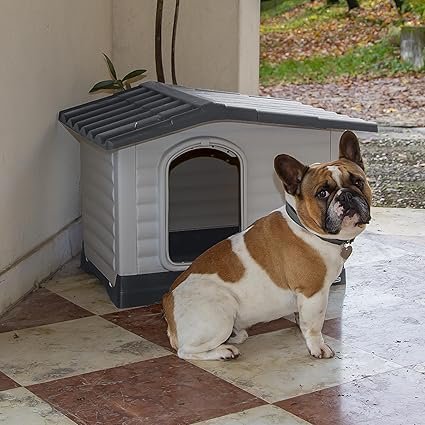 Niche extérieure pour petit chien en plastique imperméable – compacte, facile à nettoyer et adaptée aux petits gabarits