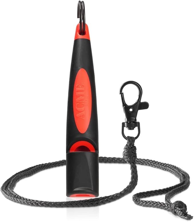 Sifflet dressage chien noir avec cordon – outil doux et efficace pour le rappel canin