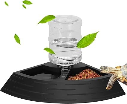 Gamelle pour tortue terrestre – distributeur 2 en 1 eau et nourriture avec système anti-débordement, idéal pour terrarium ou enclos