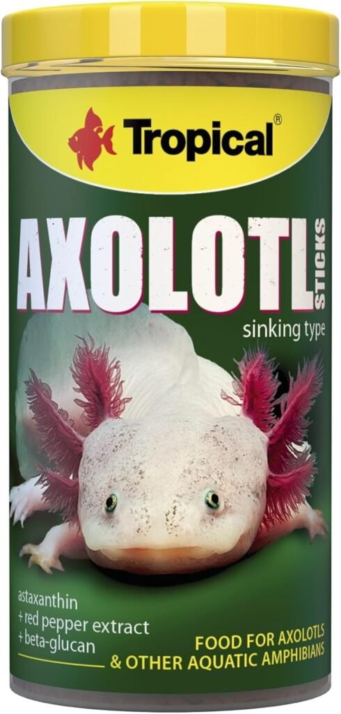 Nourriture pour axolotl en sticks coulants – aliment complet et digestible, idéal pour juvéniles et adultes en aquarium