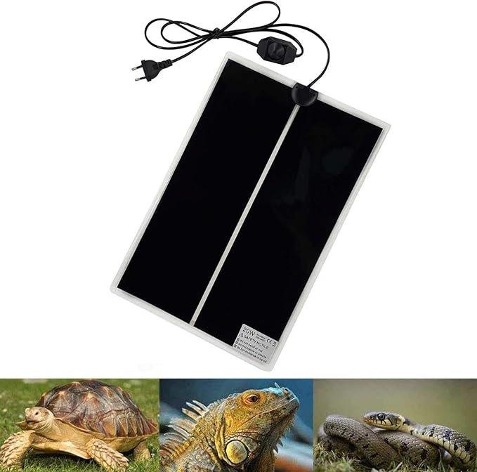 tapis chauffant pour tortue terrestre – maintien d’une température stable en terrarium ou enclos intérieur, idéal pour la santé et la digestion de la tortue en hiver
