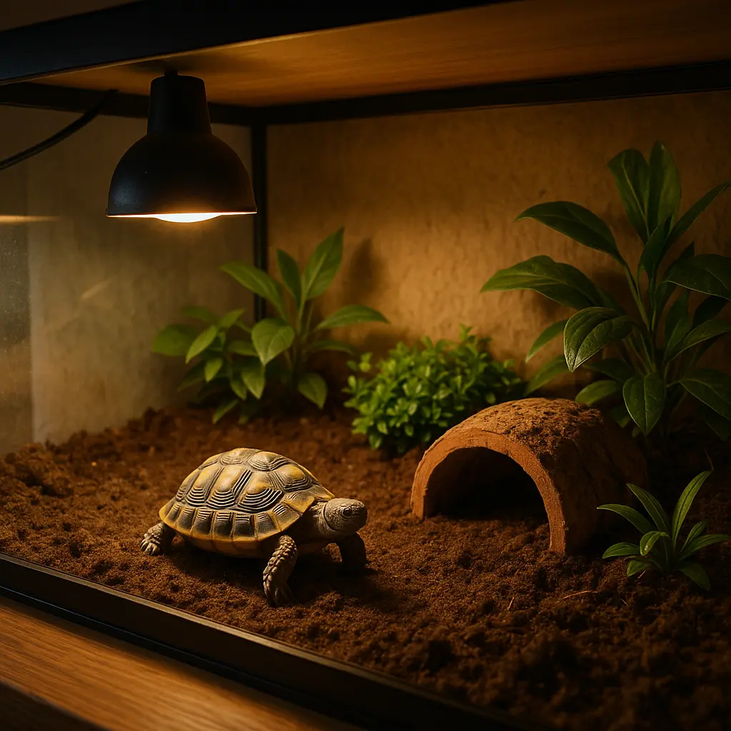 Terrarium intérieur pour tortue terrestre