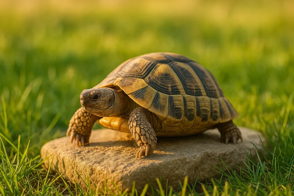 Tortue terrestre au soleil