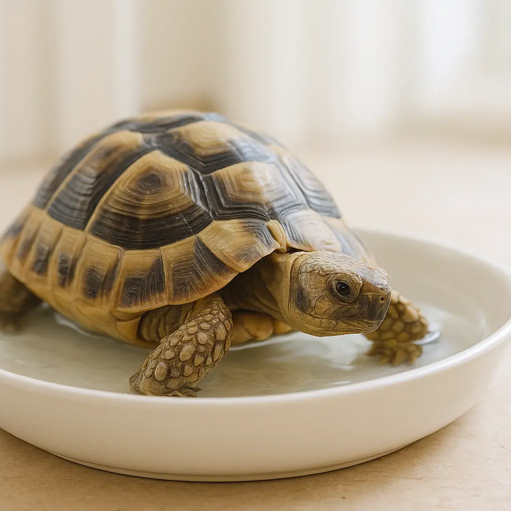 Bain d’une tortue terrestre