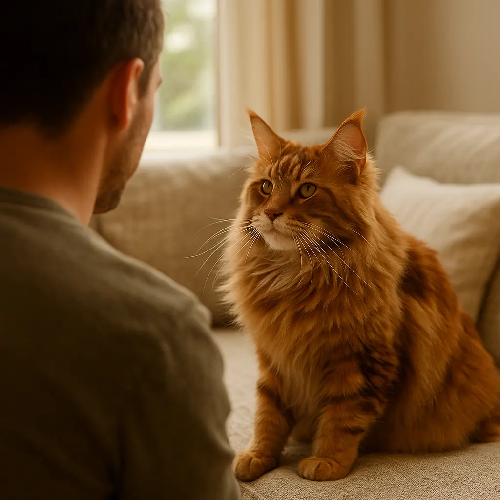 Maine Coon sur canapé