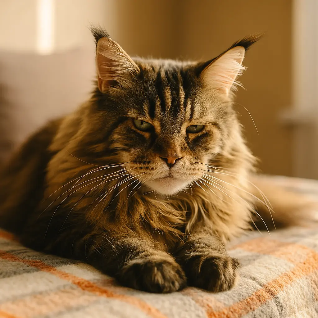 vieux chat sur plaid