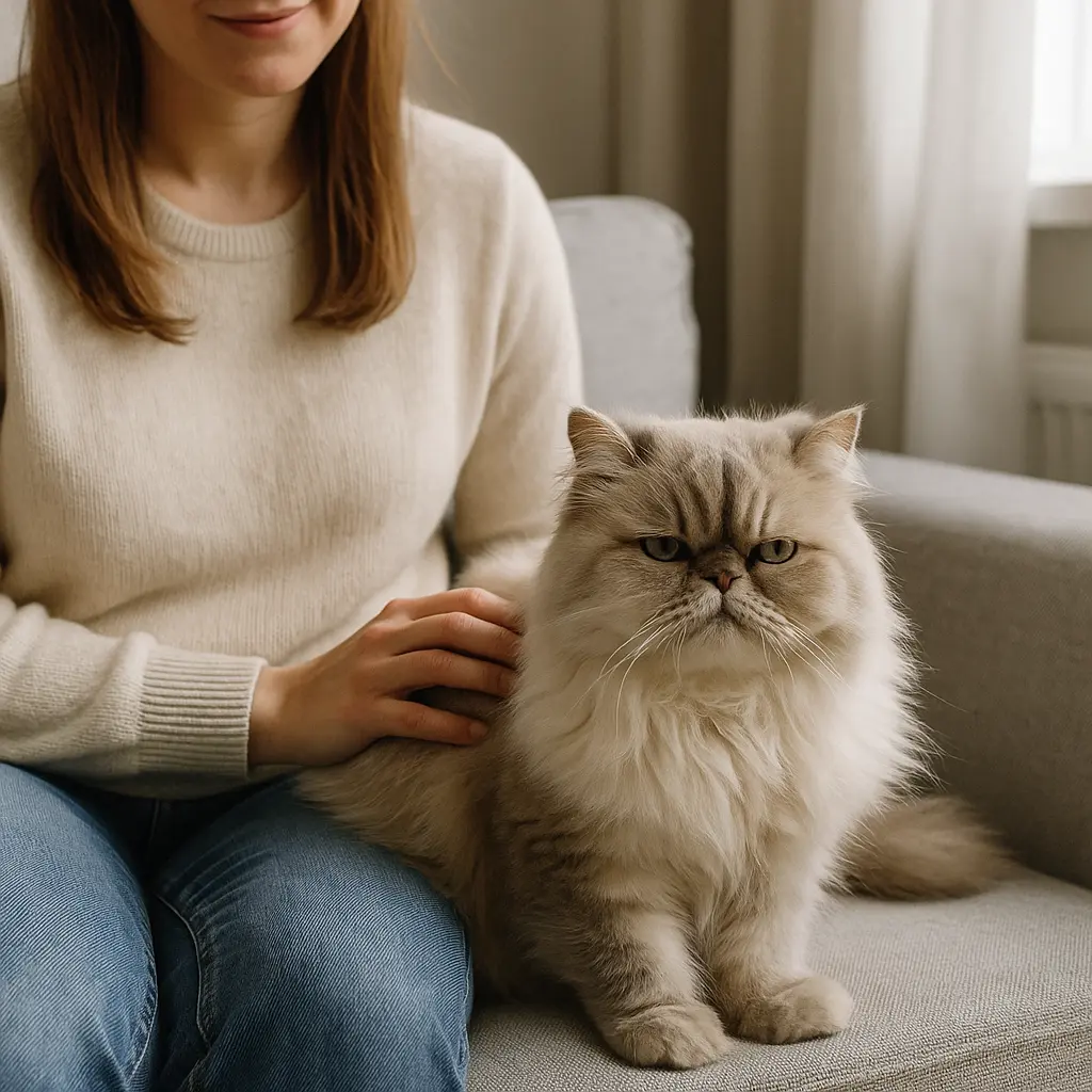 chat avec sa maitresse