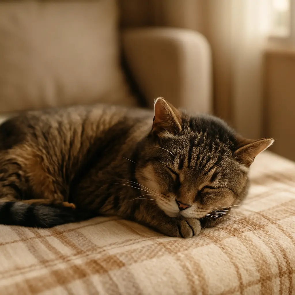 un vieux chat qui dort