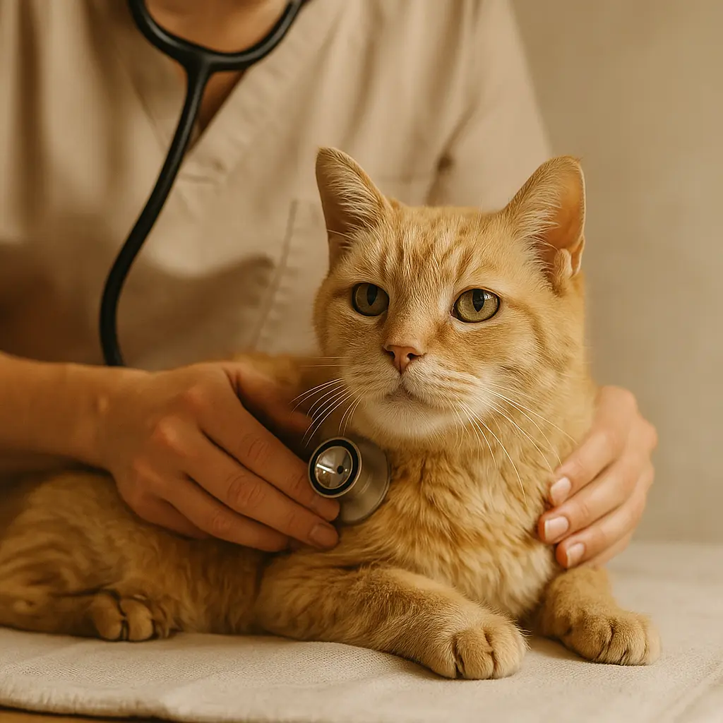 chat agé au véterinaire
