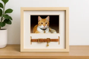 Cadre Souvenir pour Chat Photo et Collier – Hommage Élégant