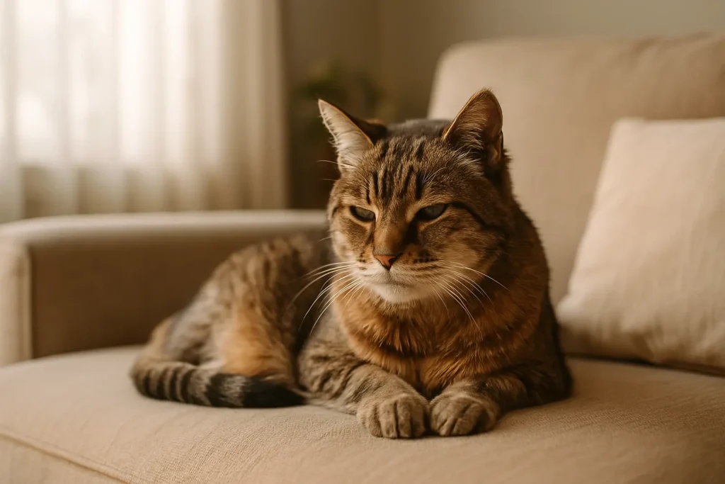 image positive, espoir, chat apaisé et reposé