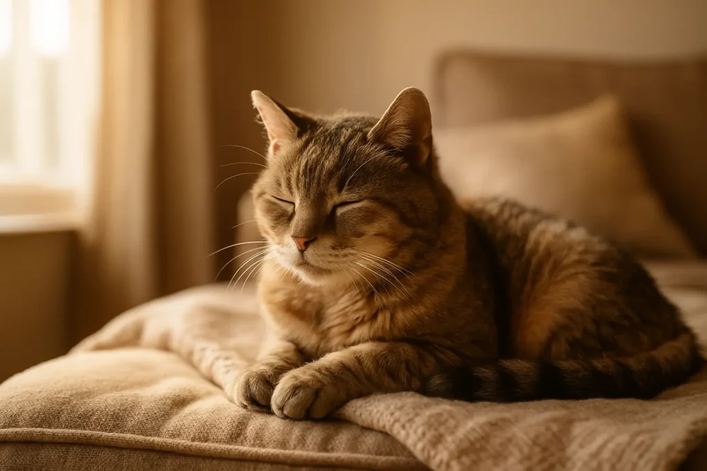 image positive, espoir, chat apaisé.