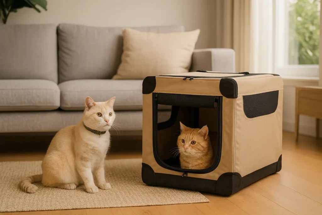 Niche de Voyage Pliable pour Chat – Douceur et Sécurité Partout