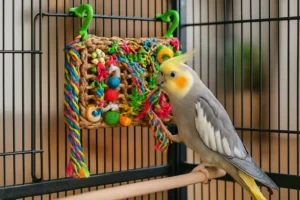 Jouet mural pour calopsitte – Coloré et stimulant