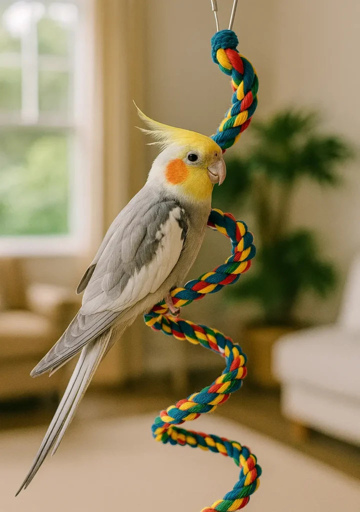 Corde Flexible pour Calopsitte – Colorée et Stimulante