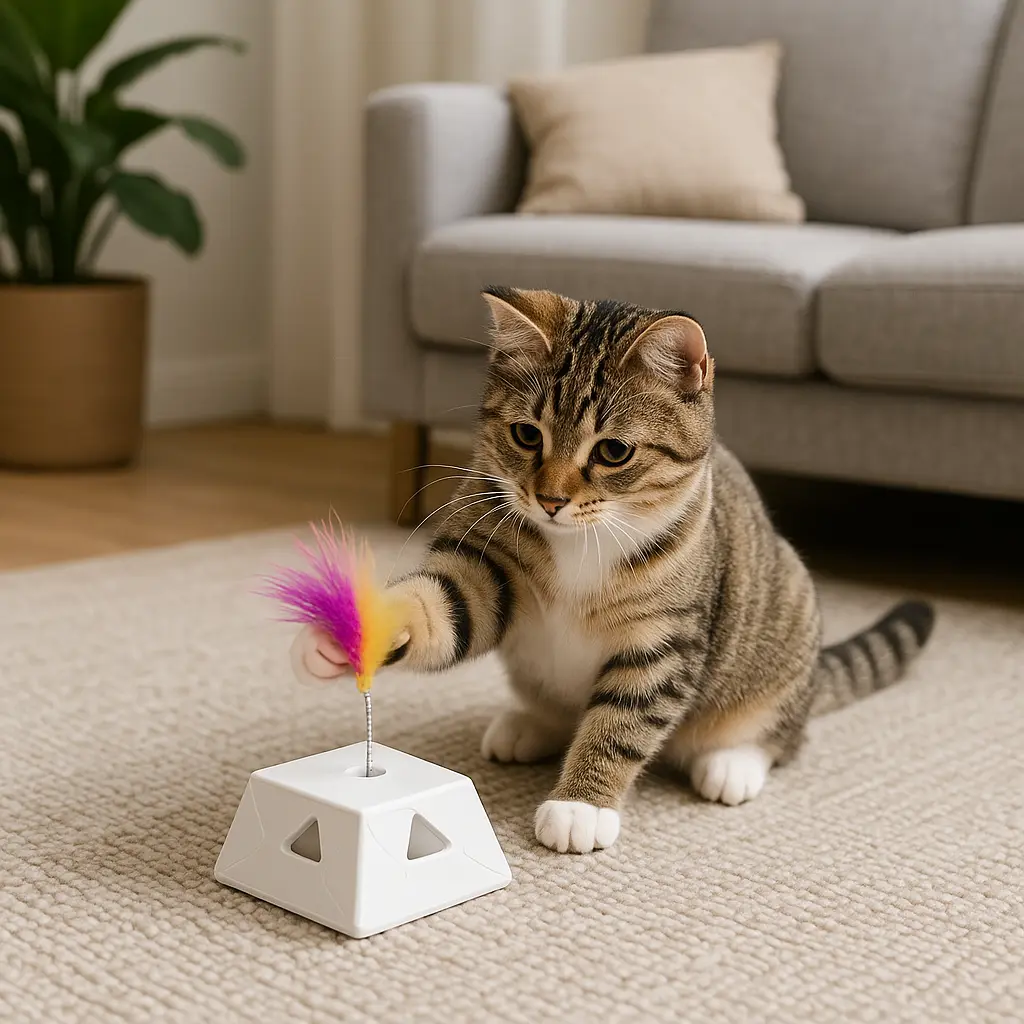 Jouet à plume interactif pour chat – Pour des heures de jeu !