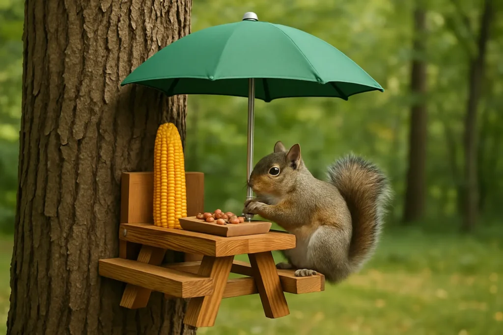 Table de pique-nique mangeoire pour écureuil – Originale