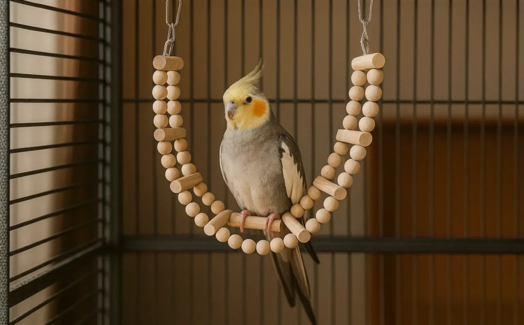 Pont en Bois pour Calopsitte – Échelle Suspendue et Ludique