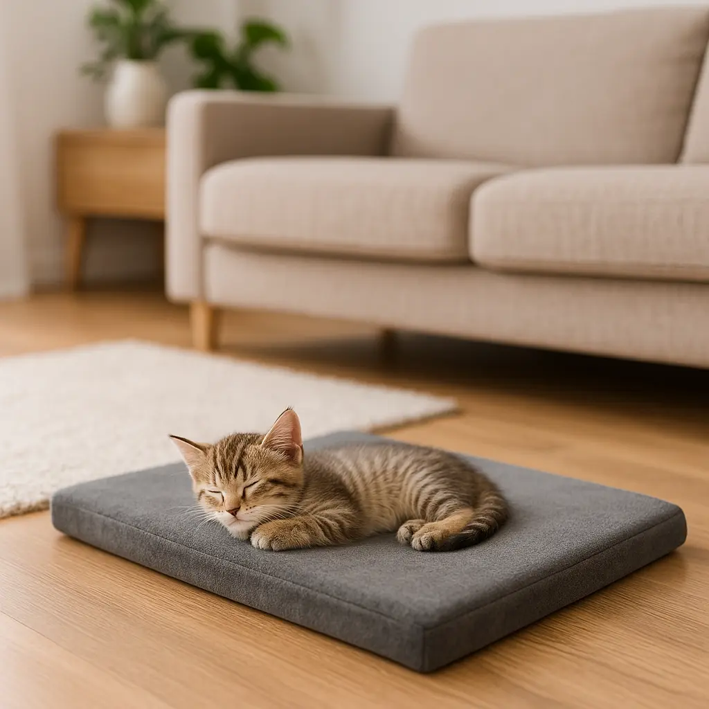 Coussin Réversible Chat – Fraîcheur Été & Douceur Hiver