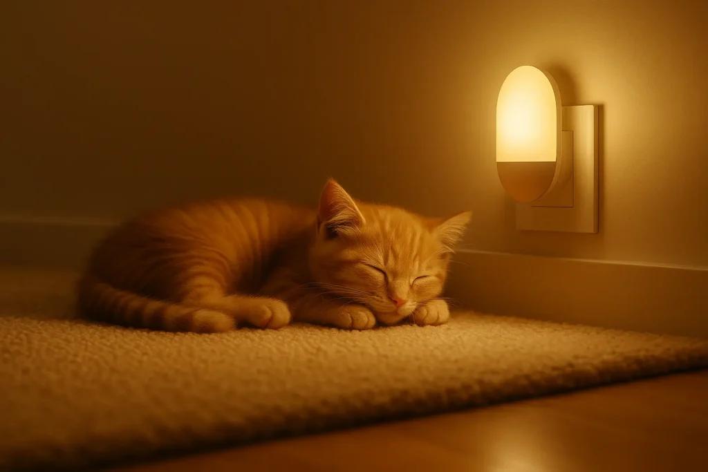 Veilleuse Douce pour Chat : Lumière Apaisante pour la Nuit