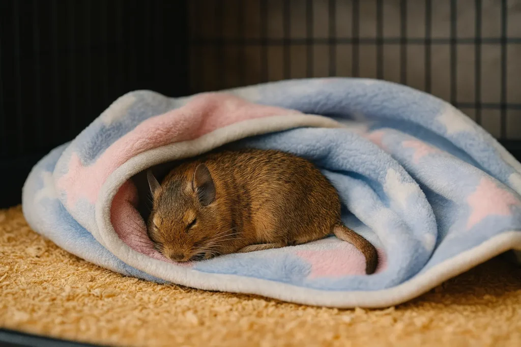 tapis chaud octodon rose et bleu