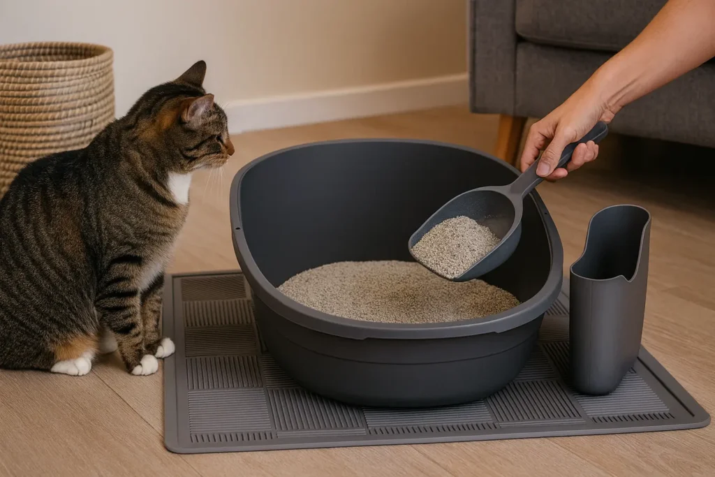 Pelle à Litière pour Chat avec Support – Hygiène Simplifiée