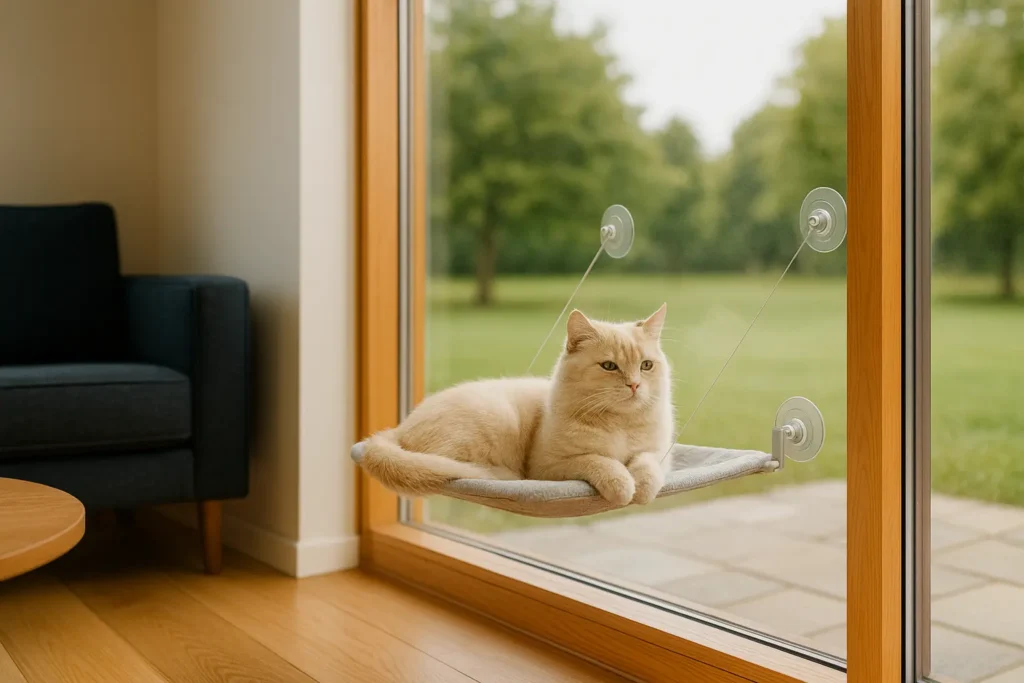 Hamac de fenêtre pour chat | Confort + fixation solide