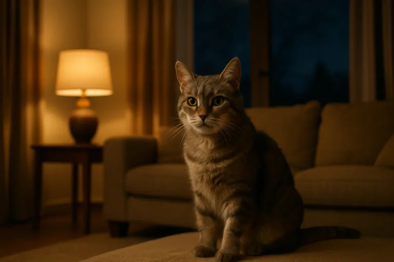 Pourquoi mon chat âgé miaule la nuit ? Causes + solutions