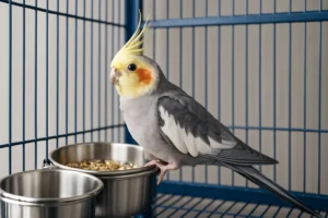 Bol d’Alimentation pour Calopsitte – Gamelle Inox Suspendu