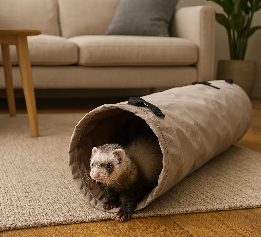 Tunnel pour Furet en Tissu Doux – Idéal pour Jouer et Dormir