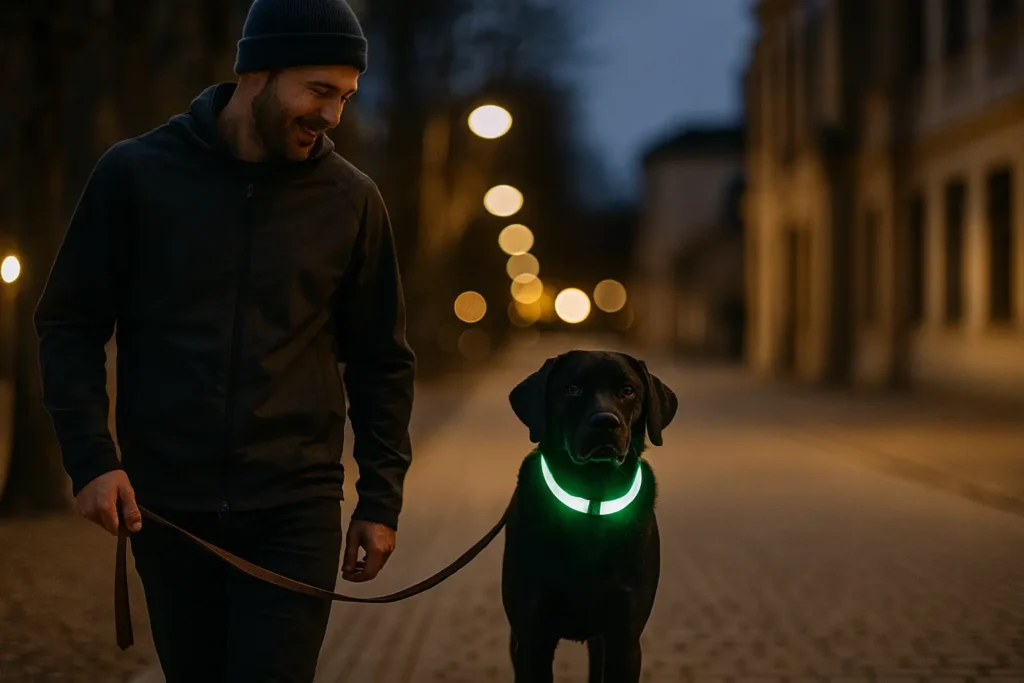 Collier Lumineux pour Chien – Sécurité et Visibilité la Nuit