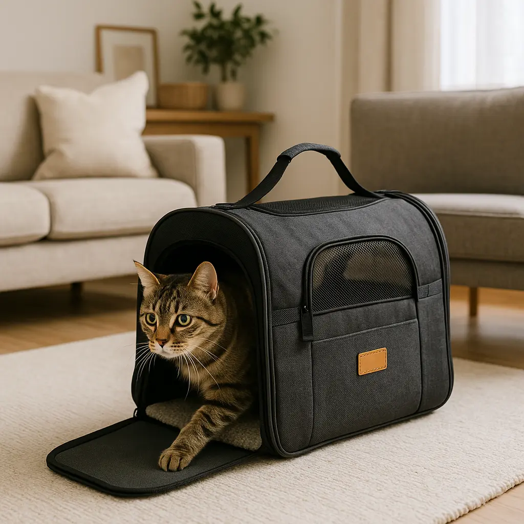 Sac de Transport Pliable pour Chat – Léger, Confortable et Pratique