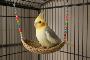 Hamac en paille pour calopsitte | Abri naturel et suspendu