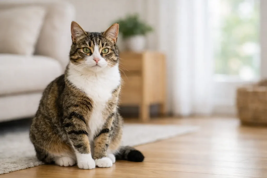 Chat adulte calme illustrant la notion d’antécédent médical chez le chat pour l’assurance.
