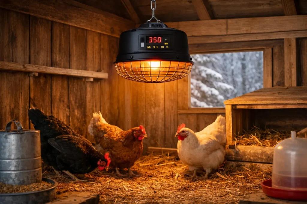 Lampe chauffante poulailler – Confort thermique en hiver