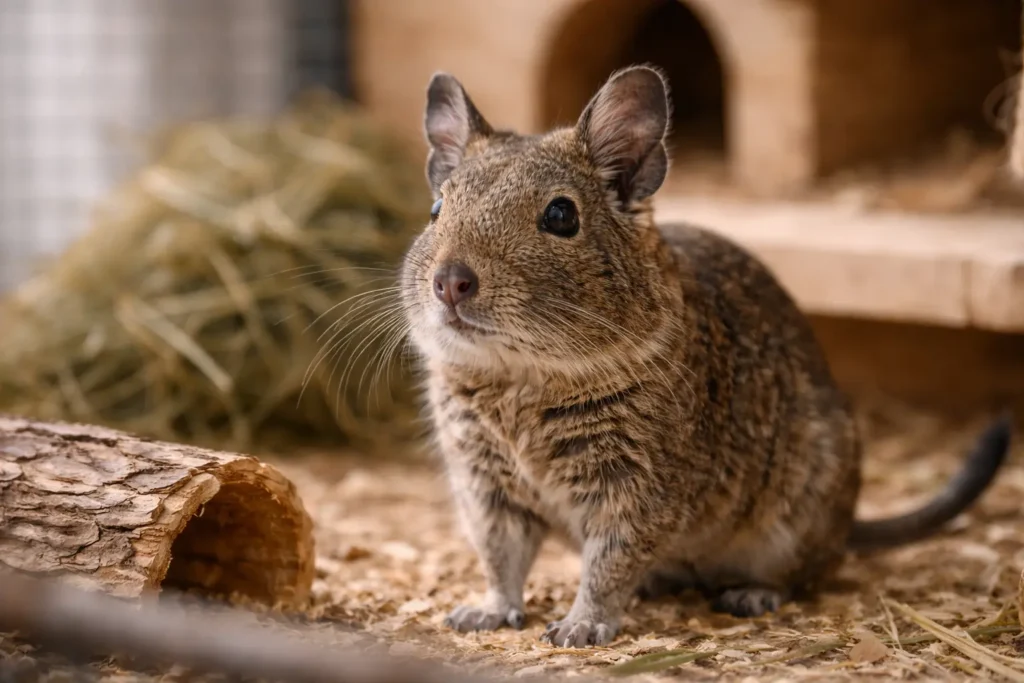 Octodon observant son environnement naturel