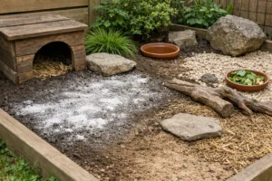 Terre de diatomée pour tortue terrestre – Entretien d'enclos