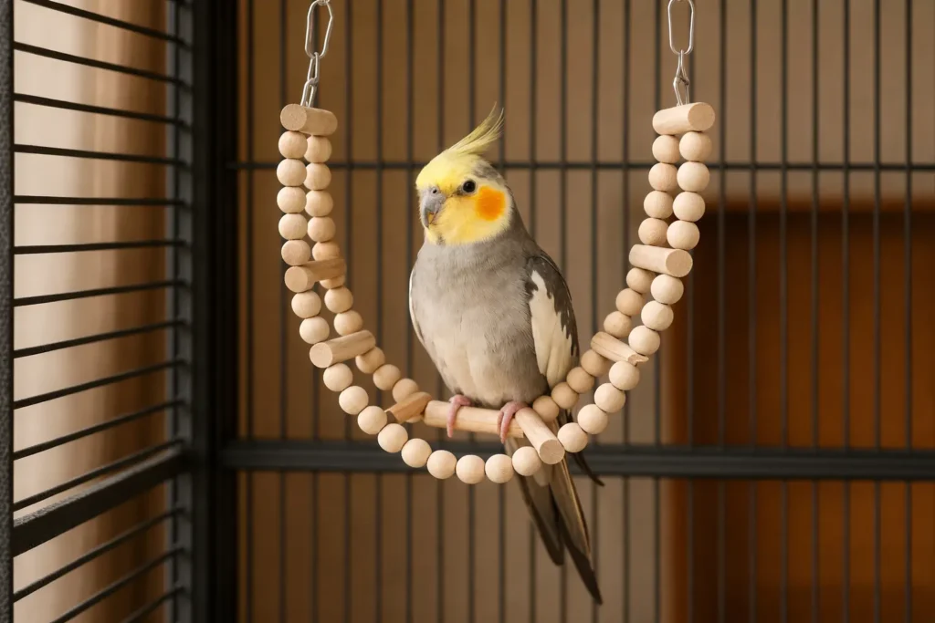 Pont en Bois pour Calopsitte – Échelle Suspendue et Ludique