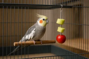 Mangeoire à Brochettes pour Calopsitte – Support & jeux