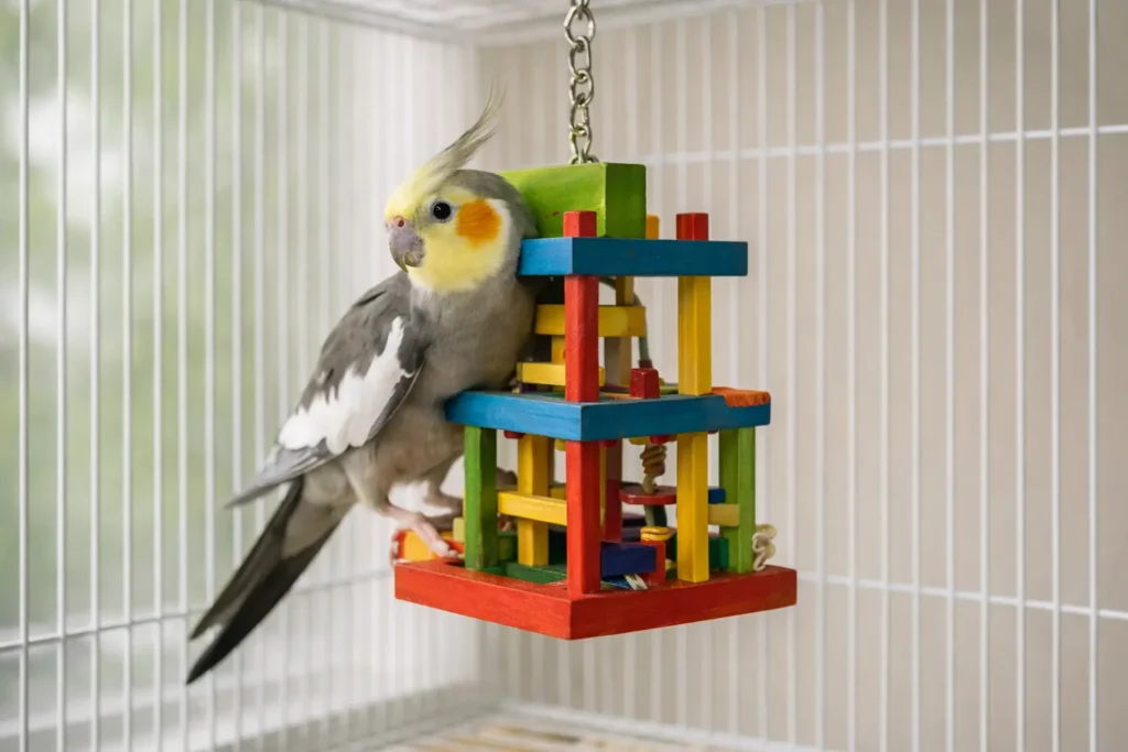 Jouet Labyrinthe pour Calopsitte – Enrichissement et Activité Ludique