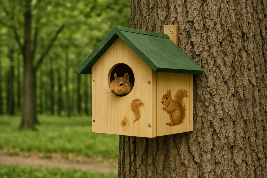 Maison pour écureuil en bois – refuge naturel et durable