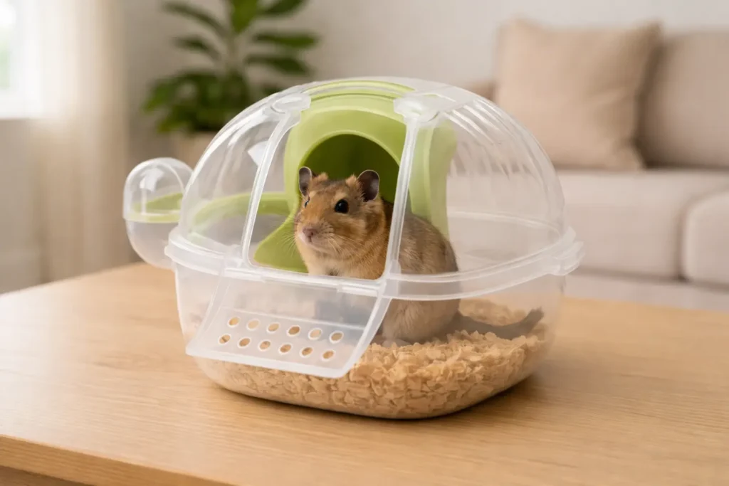 Boîte de Transport pour Octodon avec Roue et Abreuvoir