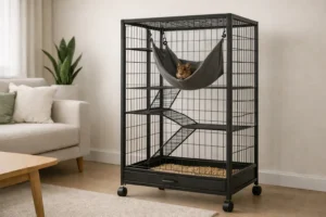 Cage pour octodon avec roulettes | Spacieuse et pratique