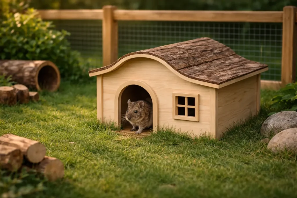 Maison pour Octodon en Bois – Abri Naturel et Confortable