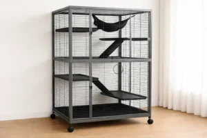 Cage Furet à 4 Niveaux – Spacieuse, Mobile et Fonctionnelle