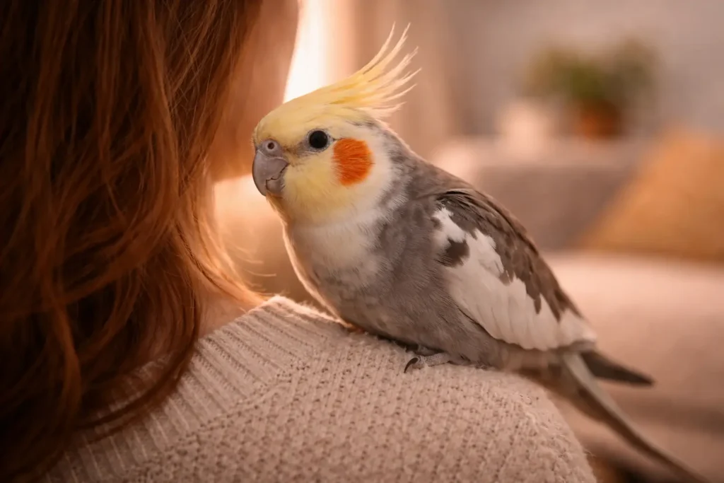 calopsitte affectueuse relation avec humain oiseau domestique