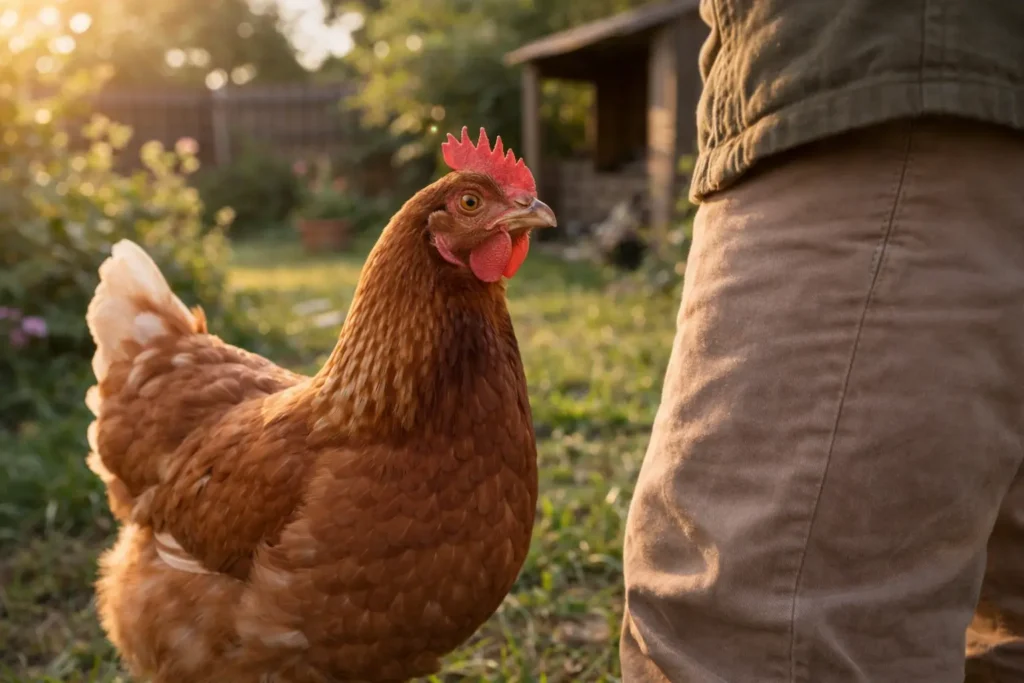 poule proche humain comportement calme relation poule domestique