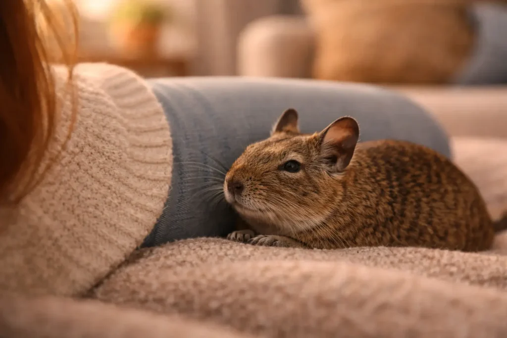 lien entre l octodon et l humain relation apaisée degu domestique